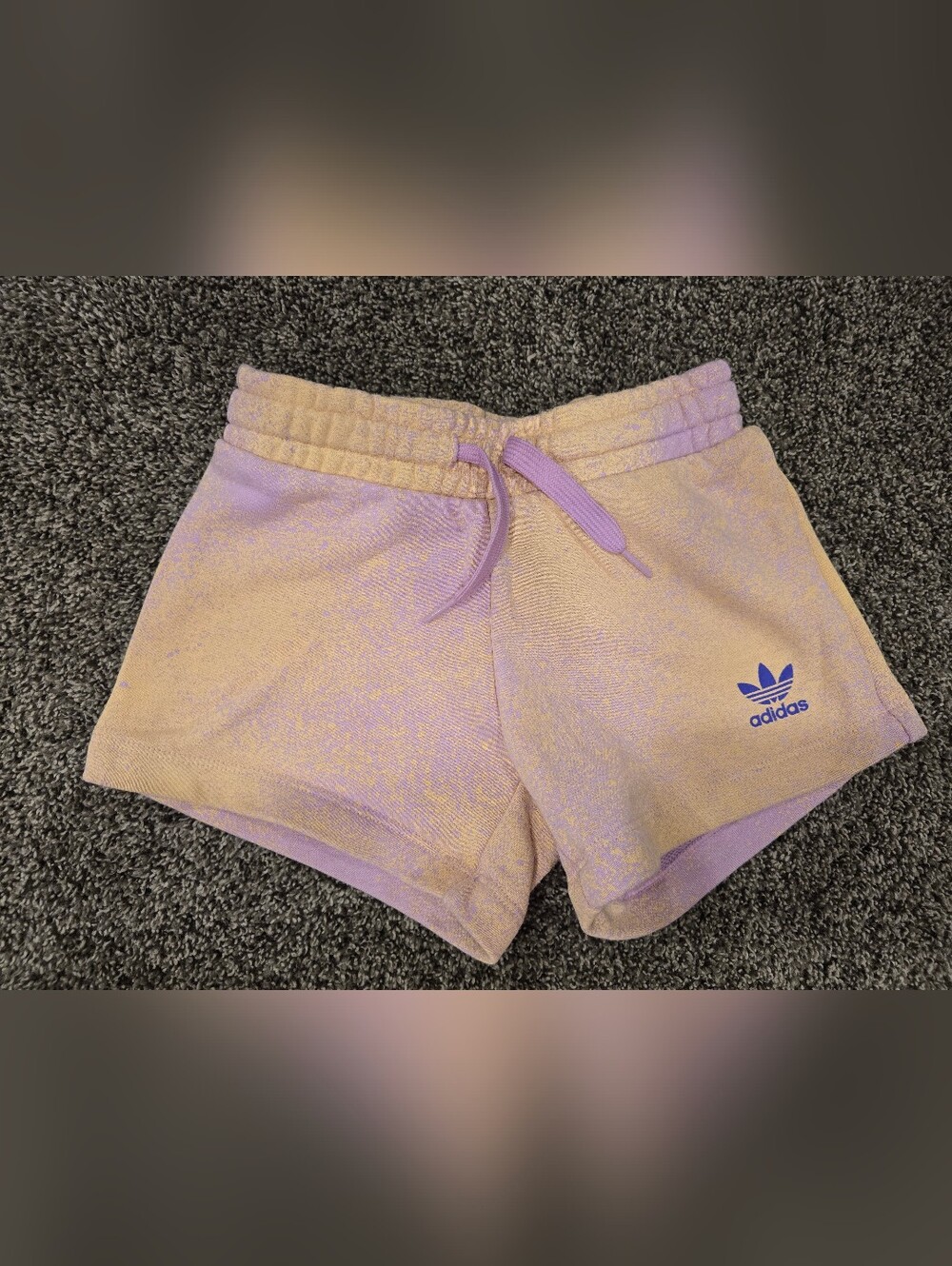 Adidas Lavender and Yellow Tie-Dye Kids Shorts